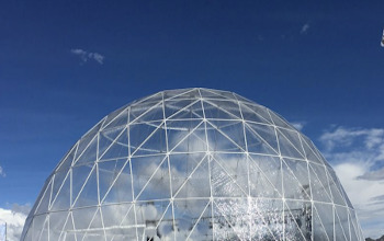A geodesic dome type structure