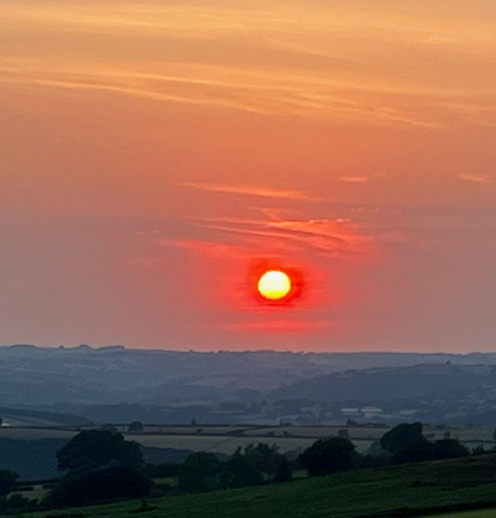 Setting sun over Llandysul